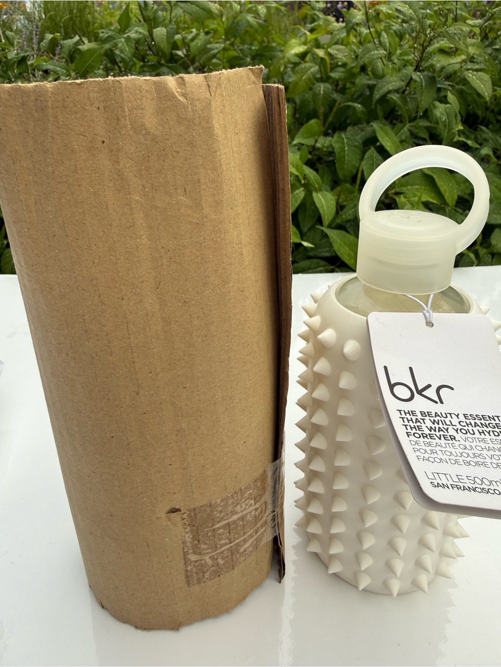 bkr Little 500ml Water Bottle with White Spiked Sleeve
